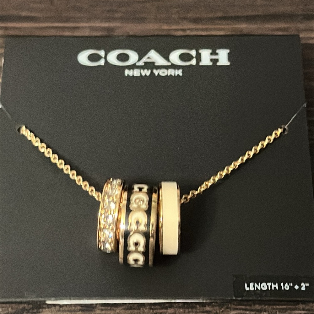 Coach Gold and Black Necklace
